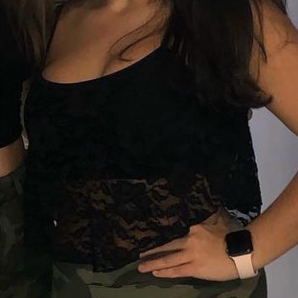 Black lace bra top